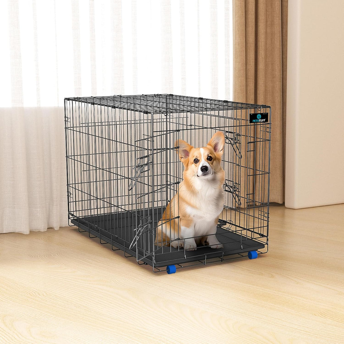 PetsTuff Great CRATES 36” Large Dog Crate - Heavy-Duty Dog Kennel with Divider Panel for Pets 40-60