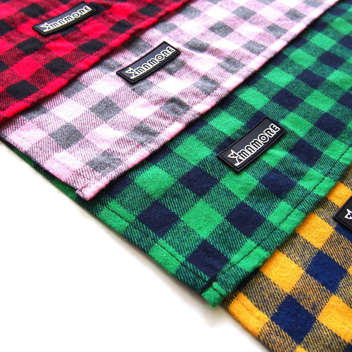 Adjustable Plaid Dog Bandanas,1PC Soft Washable Cotton Triangle Bib Kerchief Scarfs for Small