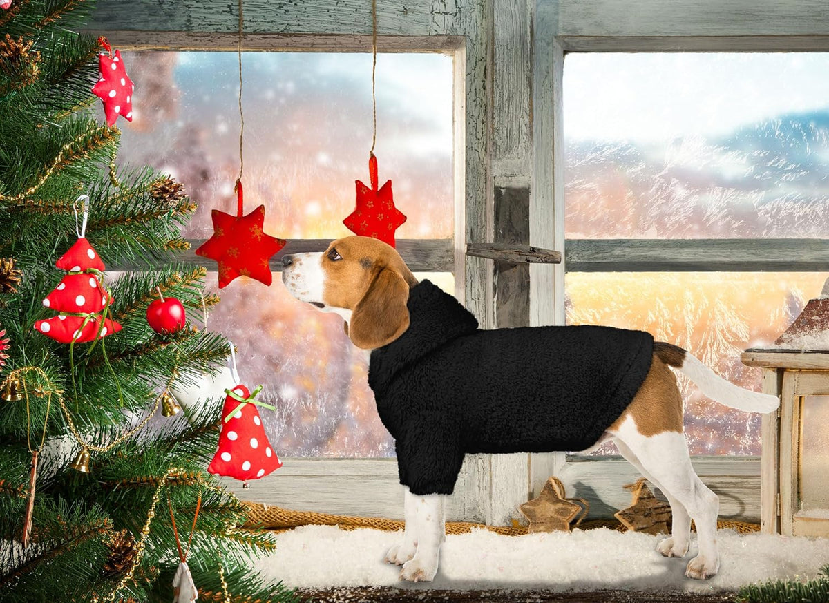 Fuzzy Dog Sweaters for Small Dogs Dog Hoodie Pet Clothes Warm Soft Cozy Coats Hooded Sweatshirt