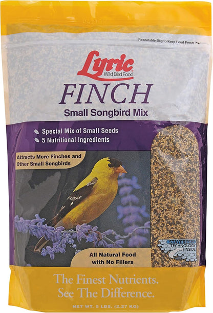 Lyric Fine Tunes No Waste Bird Seed 5 lb. Bag and Lyric Finch Small Songbird Wild Bird Food 5 lb.