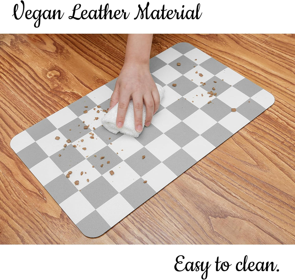 Ralxion Checkered Dog Feeding Mat, Absorbent Mats for Dog Food and Water Bowl, Dispenser, Retro