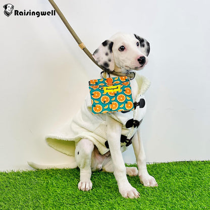 Dog Treat Pouch,Cotton Pocket Sized Training Holder, Hand Free Walking Funny Bag with Carabiner