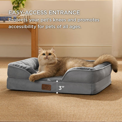 Bedsure Orthopedic Dog Beds for Extra Small Dogs- Washable Dog Cat Bed Waterproof, Comfort Pet