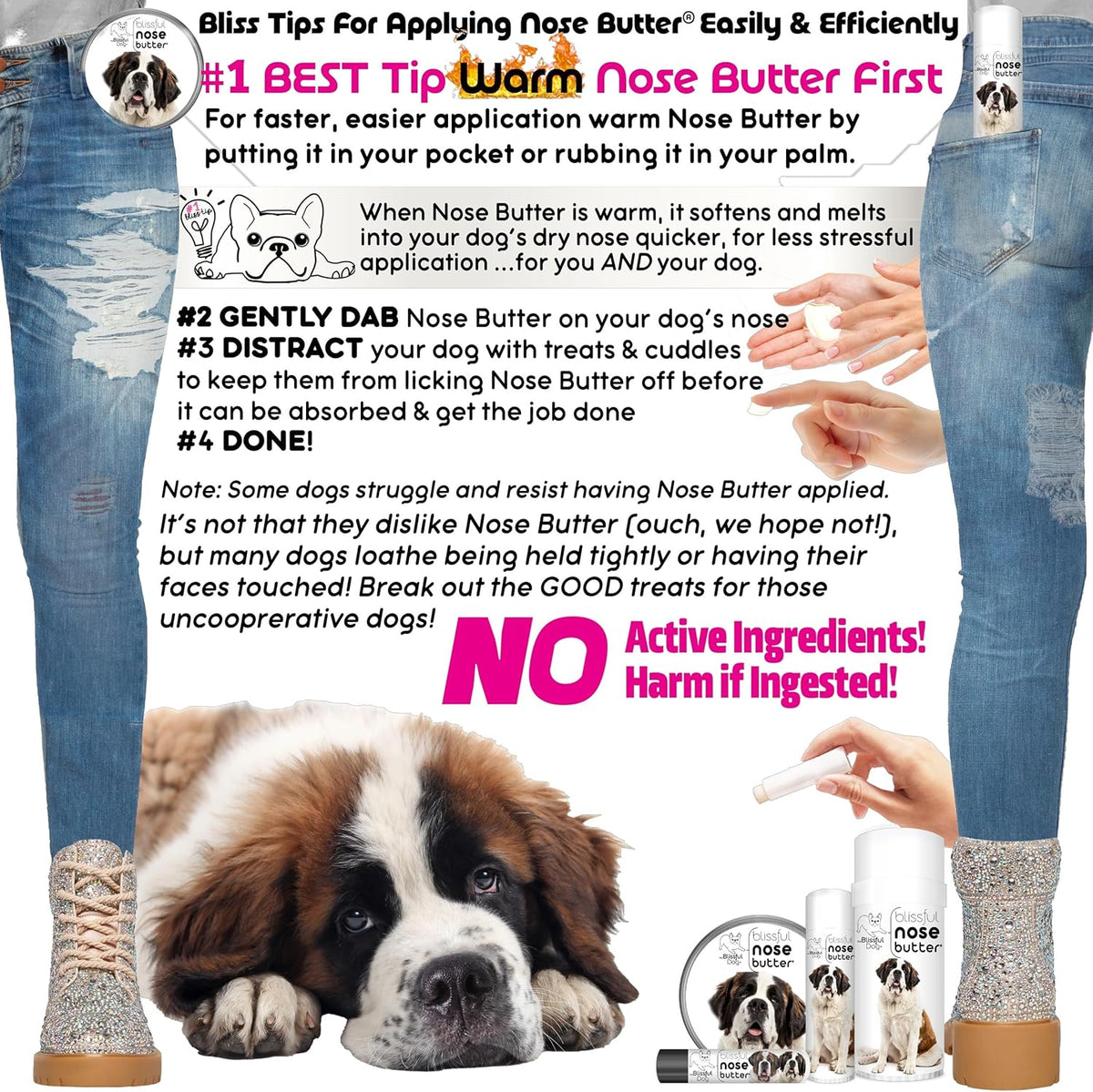 The Blissful Dog St. Bernard Nose Butter, Versatile Dog Nose Balm for Dry Nose, Handcrafted Nose