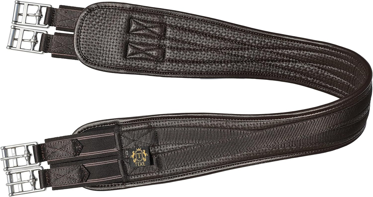 T TEKE Contoured Chafeless Girth for Horses, Airflow Waffle PVC Foam Construction with Double Side