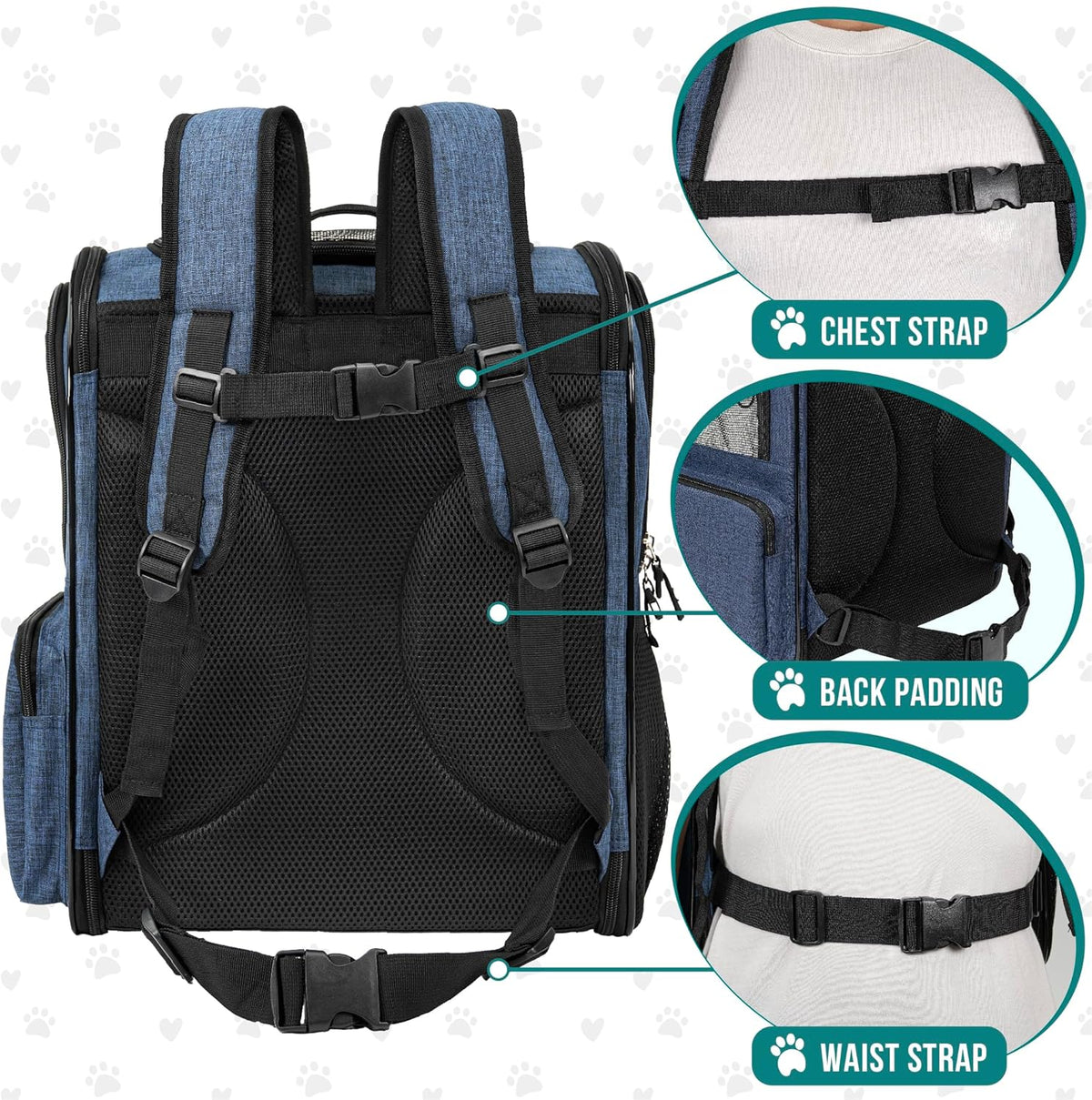 PetAmi Dog Backpack Carrier for Small Large Cat, Pet, Puppies, Ventilated Pet Hiking Backpack