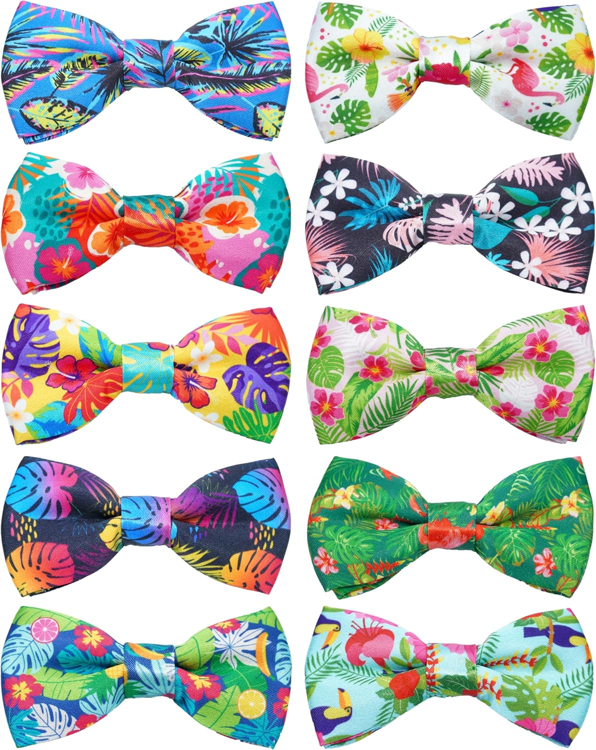 PET SHOW 10 Pack Summer Small Dog Bow Ties Sliding Collar Attachments Puppy Cats Hawaiian Bowties