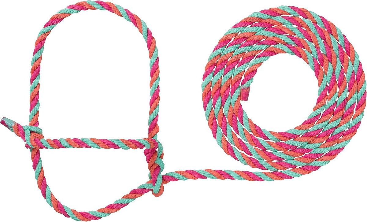 Weaver Livestock Braided Poly Rope Cattle Halter, Adjustable Style Cow Calf Halter, Livestock