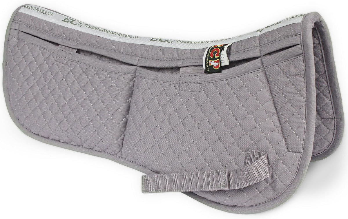 ECP Equine Comfort Products Adjustable Shock Absorbing Memory Foam Half Saddle Pad, Injury