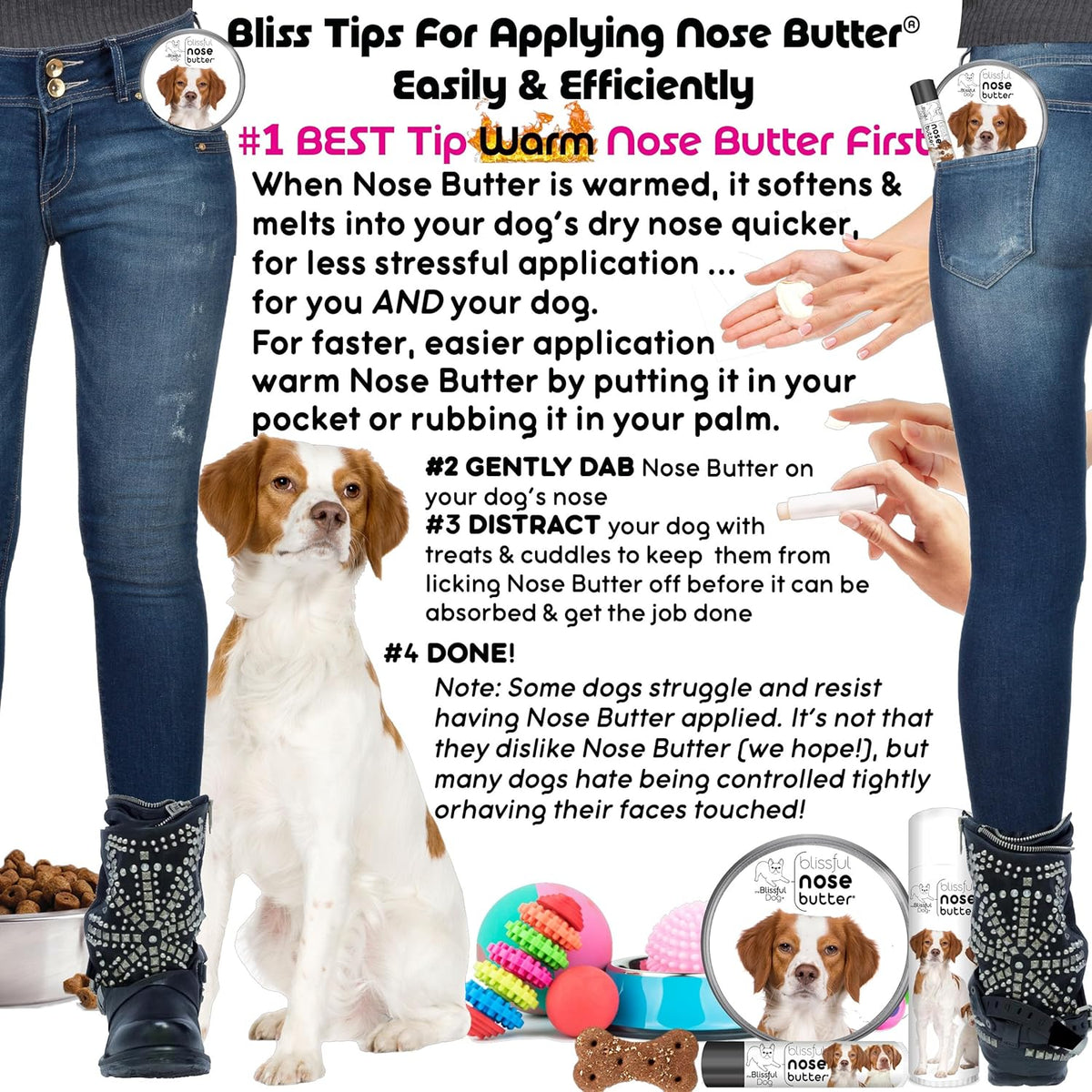 The Blissful Dog Brittany Spaniel Nose Butter for Dry, Cracked Skin, Lick-Safe Dog Nose Balm with