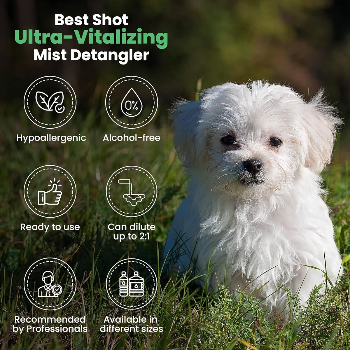 Best Shot Ultra-Vitalizing Mist Detangler and Conditioner with Pet Coat Release Technology