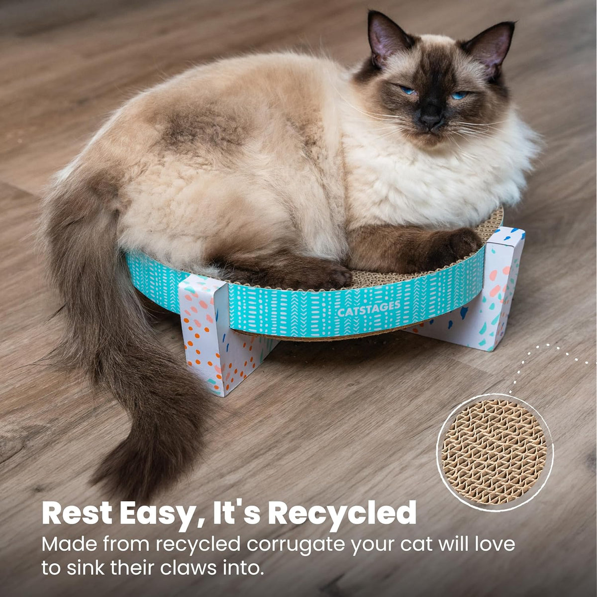 Catstages Scratch Snggle & Rest Elevated Cat Lounger and Cat Scratcher for Relaxing and Play