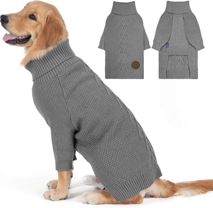 cyeollo 4XL Dog Sweater,Knitwear Pullover Sweaters Turtleneck Fall Winter Dog Clothes Sweaters for