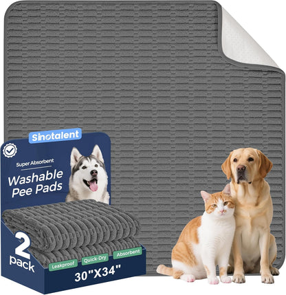 Washable Pee Pads for Dogs, 2 Pack Reusable Puppy Pads Dog Pads, Non-Slip Dog Pee Pads, Leakproof