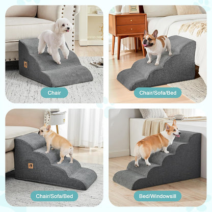 IFNOW Dog Stairs for Small Dogs and Cats 11.8" H, 3-Step Sturdy Dog Steps for Couch, Sofa or Chair