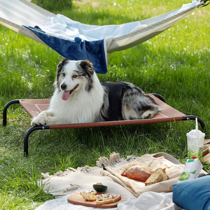 Bedsure Outdoor Elevated XL Dog Bed, Portable Indoor & Outdoor Cooling Raised Cot Pet Hammock Bed