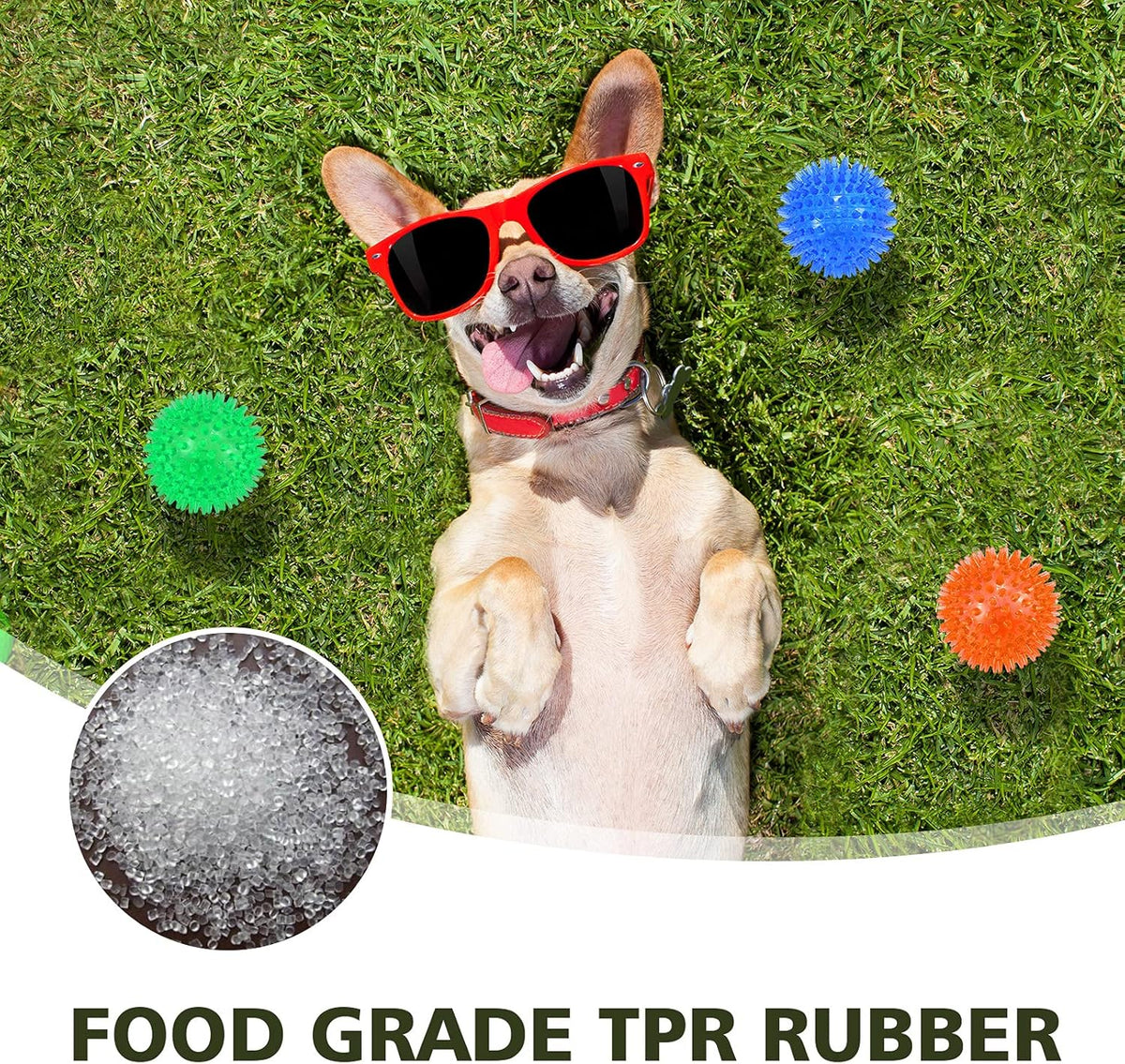 Petizer 3 Pack 2.5" Squeaky Toy Balls, Floating Pool Balls, Spiky Water Toys, Durable Interactive
