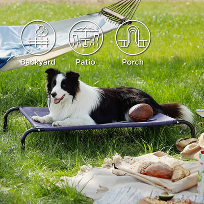 Bedsure Outdoor Elevated Dog Bed Large Sized Dog, Portable Indoor & Outdoor Cooling Raised Cot Pet