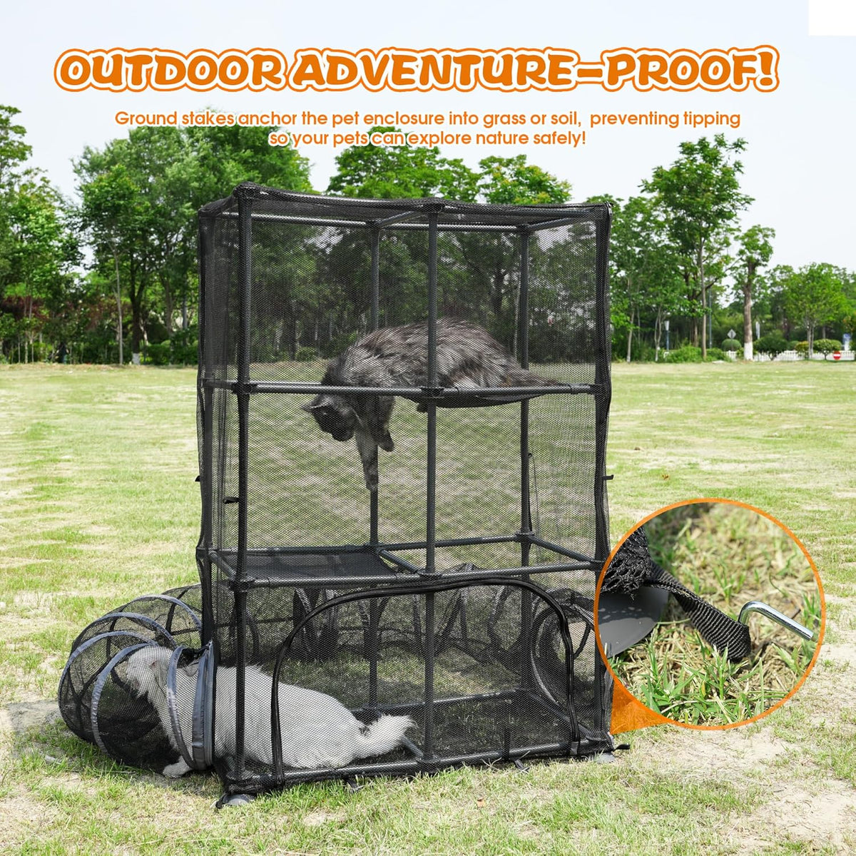 Catio Outdoor Cat Enclosure for Cats & Small Animals, Pet Playpen Cat Climber with Removable Pet
