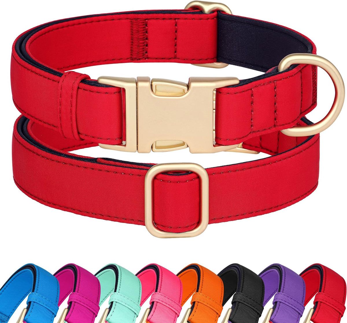 Didog Soft Padded Dog Collars for Small Dogs, Colorful and Durable Dog Collar with Quick Release