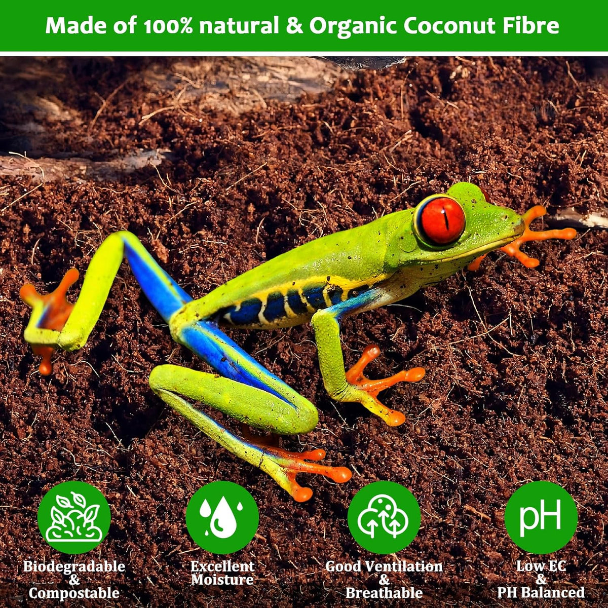Riare 6 Pack Natural Coconut Fiber Substrate for Reptile- Premium Compressed Coconut Husk Terrarium