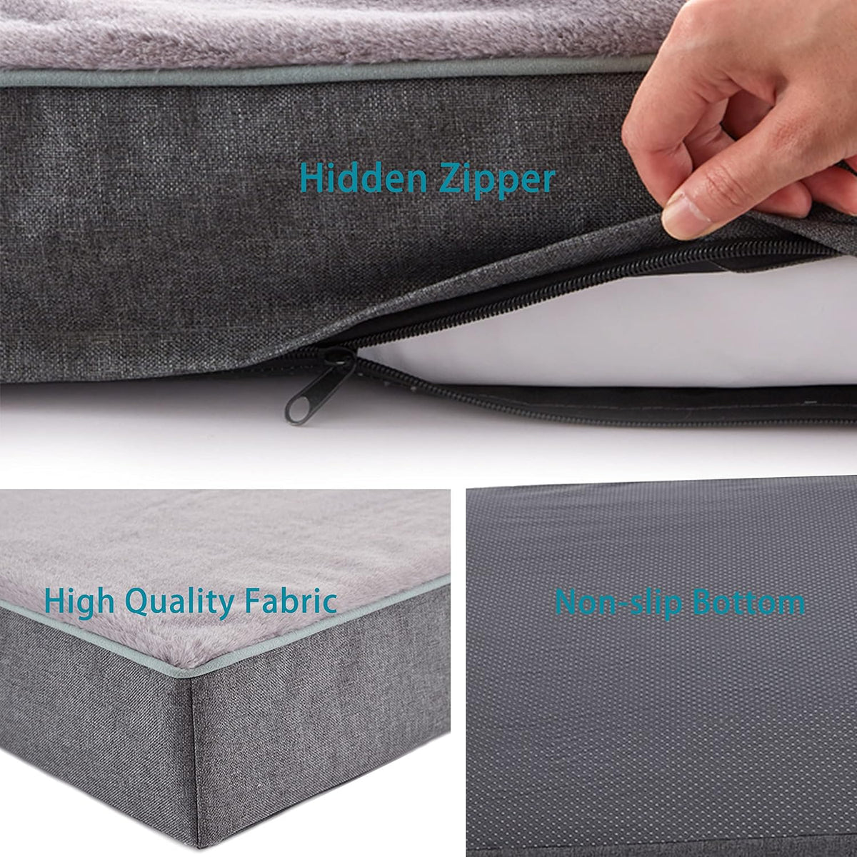 Orthopedic Memory Foam Dog Bed, Cooling Dog Beds Waterproof Pet Bed for Crate with Removable