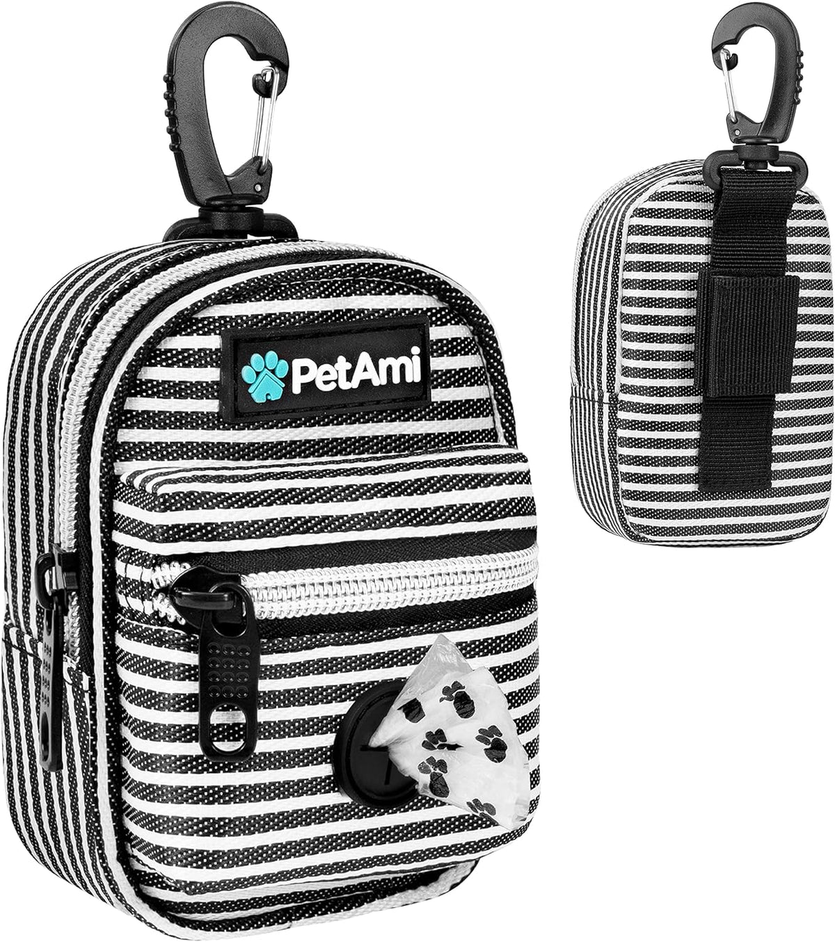 PetAmi Dog Poop Bag Holder for Leash, Dog Pet Waste Bag Dispenser For Poop With Clip, Doggy Puppy