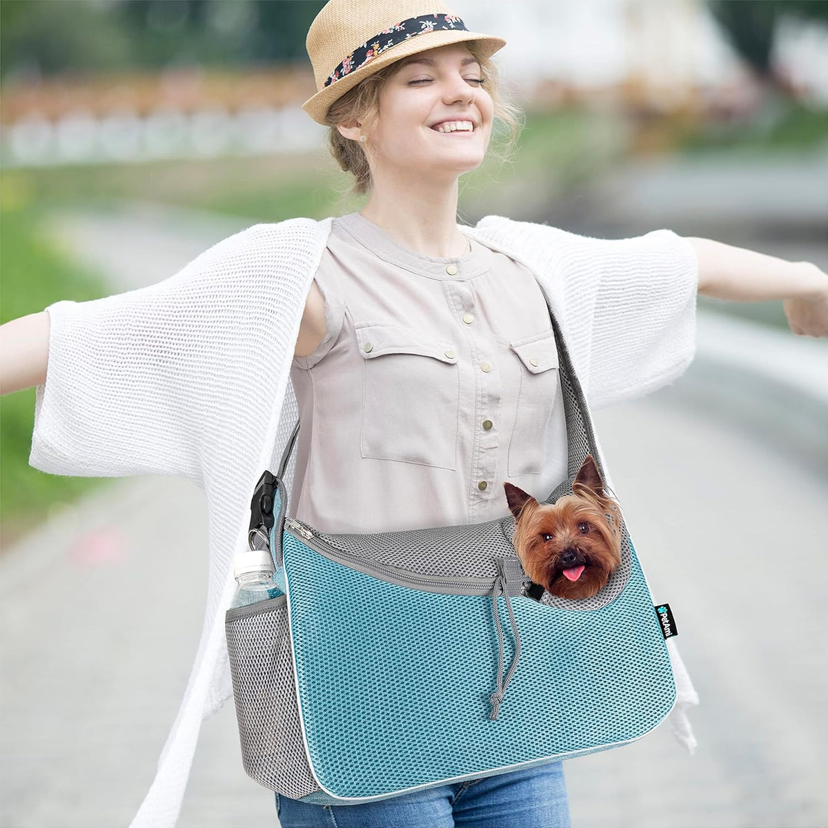 PetAmi Small Dog Sling Carrier, Soft-Sided Crossbody Puppy Carrying Purse Bag, Adjustable Sling Pet