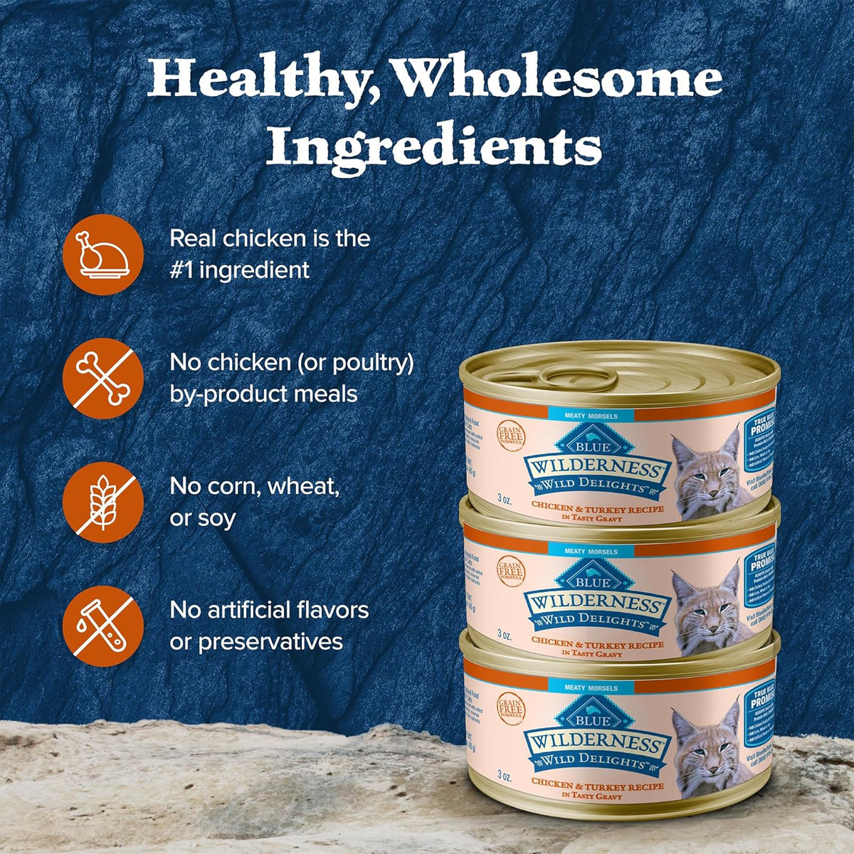 Blue Buffalo Wilderness Wild Delights Meaty Morsels Wet Cat Food, High-Protein & Grain-Free, Made