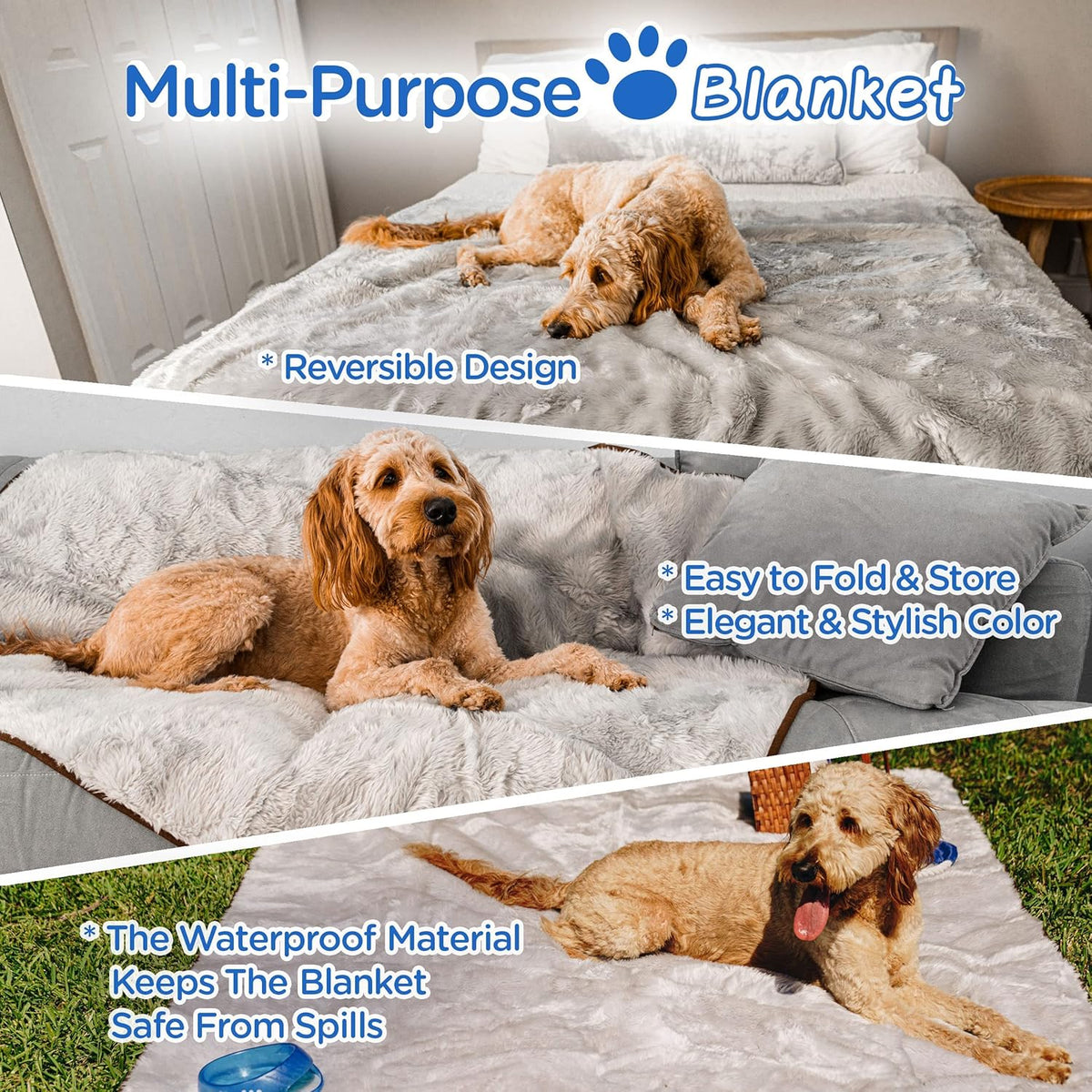 PupProtector Waterproof Throw Blanket for Dogs and Cats, Pet Blanket Cover for Couches, Sofas