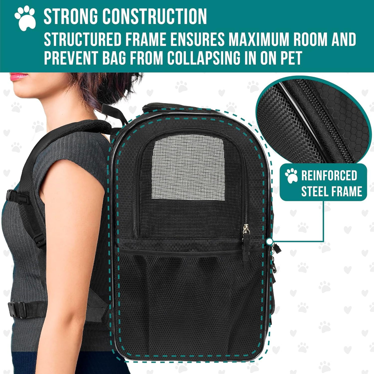 PetAmi Dog Backpack Carrier for Small Large Cat, Pet, Puppies, Ventilated Pet Hiking Backpack