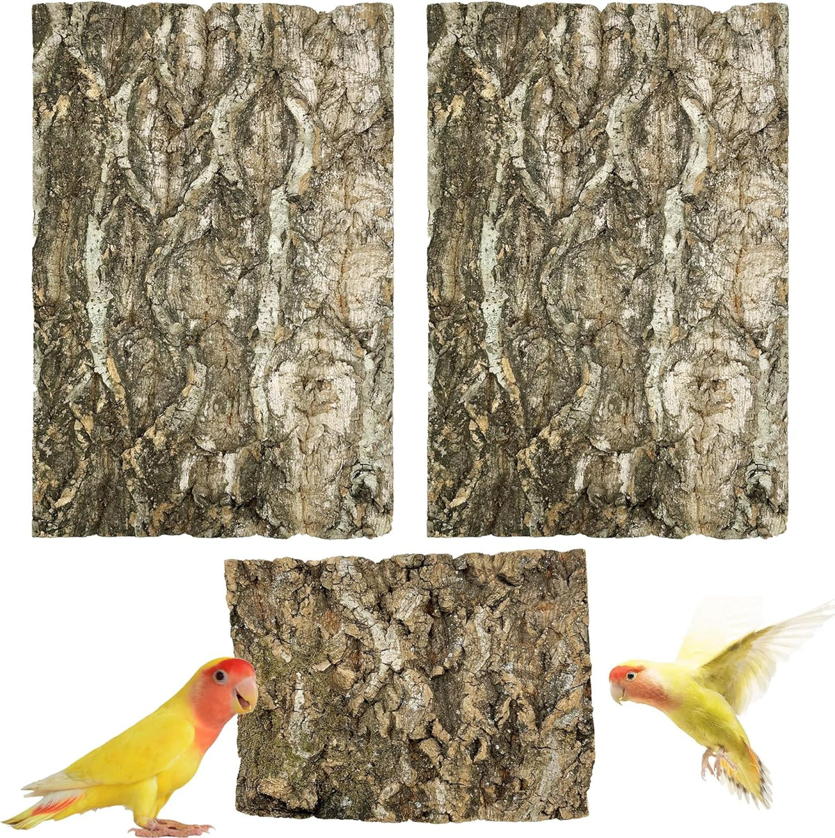 Allazone 3 PCS Parrot Chewing Toy Bird Cork Perch Stand, Natural Cork Perch, Parrot Chewing Toy