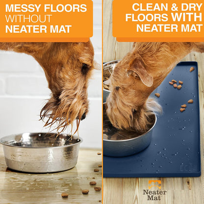 Neater Pet Brands Neater Mat Pet Mats for Food and Water, Cat & Dog Bowl Mat Waterproof Silicone