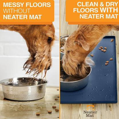 Neater Pet Brands Neater Mat Pet Mats for Food and Water, Cat & Dog Bowl Mat Waterproof Silicone