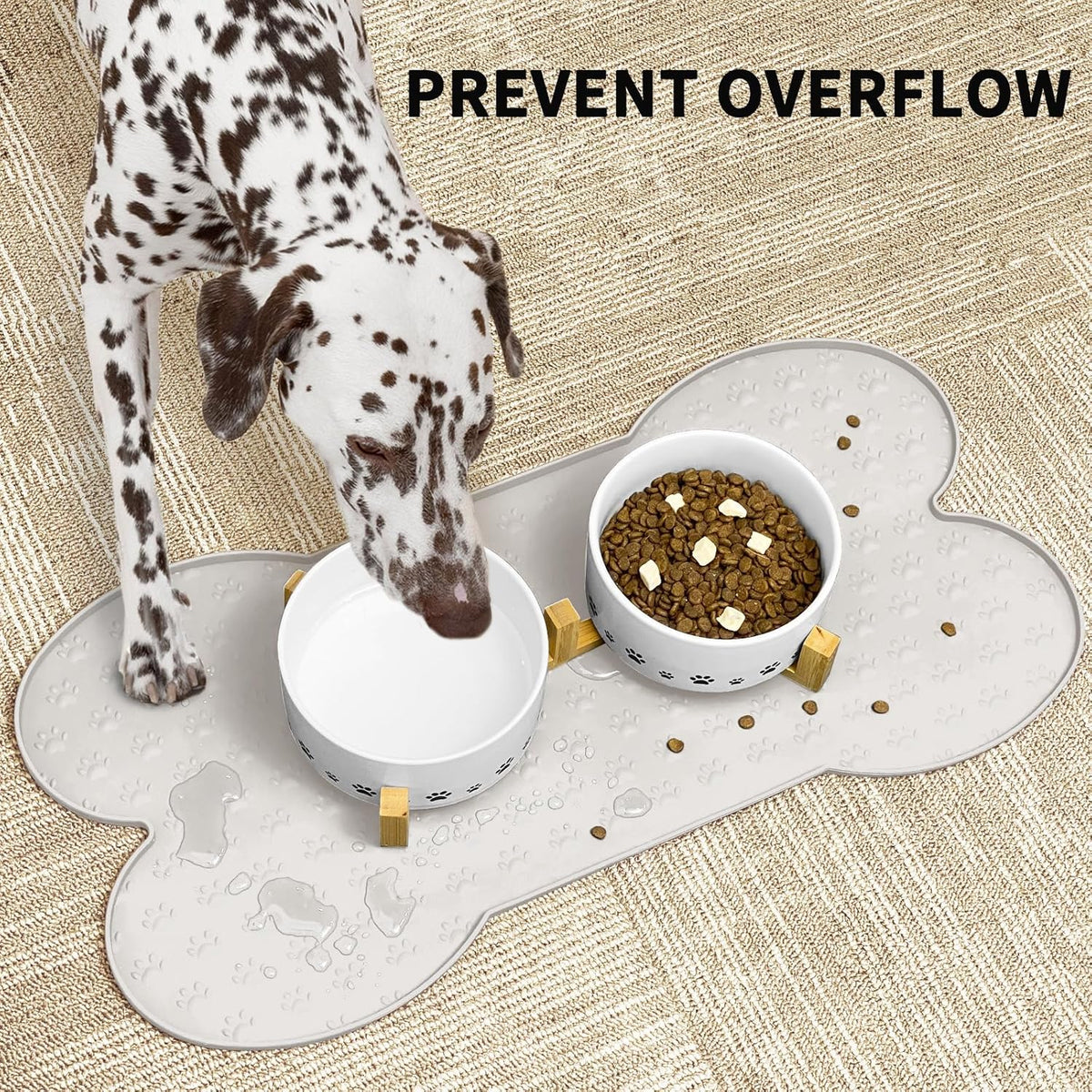 Dog Food Mat Anti-Slip Silicone Dog Bowl Mat Thicker Pet Placemat Waterproof Cat Feeder Pad with