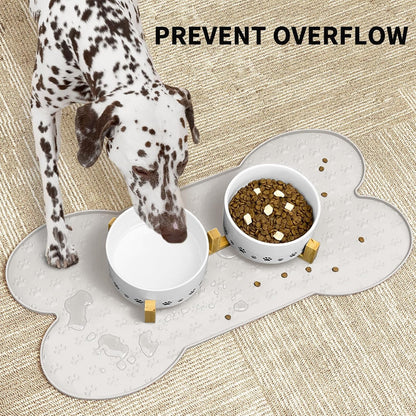 Dog Food Mat Anti-Slip Silicone Dog Bowl Mat Thicker Pet Placemat Waterproof Cat Feeder Pad with
