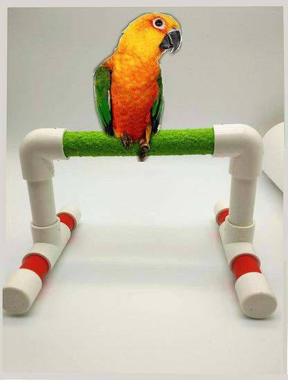 Hypeety Small Bird Parrot Stand Perch Table Top Stand Playground Grind Perch Swing Training