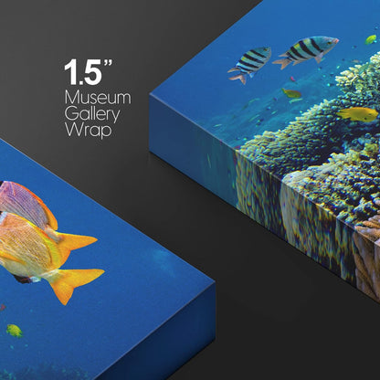 wall26 Canvas Print Wall Art Vibrant Coral Reef Underwater Panorama Nature Animals Photography