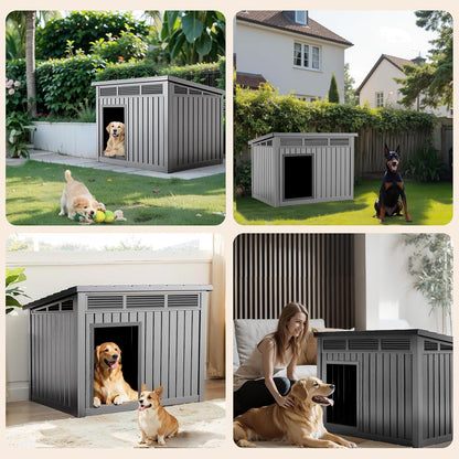 DRATO Dog House for Both Indoor and Outdoor with Weatherproof Roof Removable Floors for Medium to