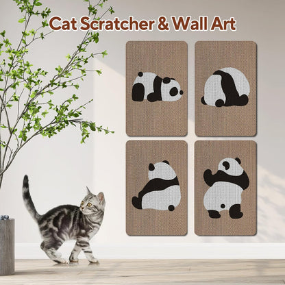 AUSCAT Cardboard Cat Wall Scratcher, 7 cat Scratching Boards with Box, Wall Mounted Cat Scratching