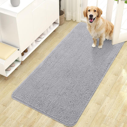 OLANLY Dog Door Mat for Muddy Paws 47x24, Absorbs Moisture and Dirt, Absorbent Non-Slip Washable