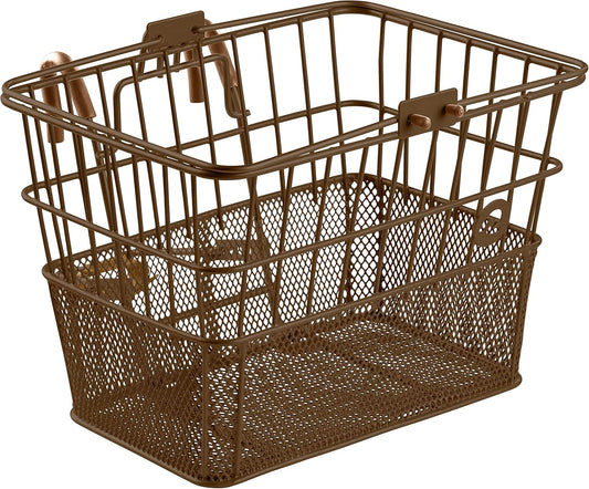 Retrospec Apollo Detachable Front Bike Basket Steel Half-Mesh with Integrated Detachable Hooks and