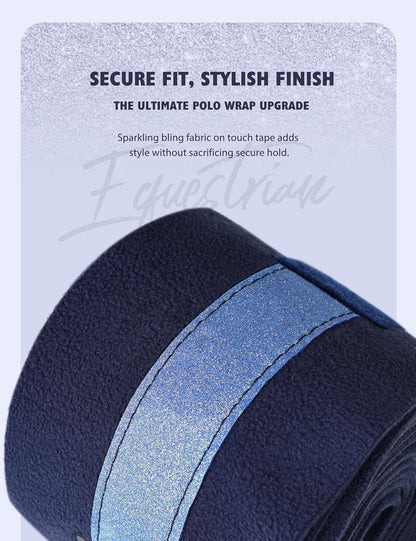 Harrison Howard Horse Polo Wraps Upgrade with Bling Leg Wraps for Horses 4-Pack Fleece Leg Wraps