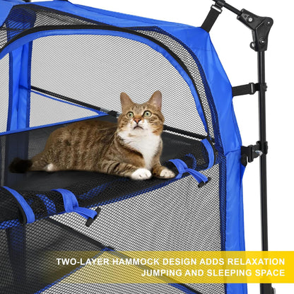 Cat Tower Tent,Outdoor Patio Cat Enclosures with Breathable Mesh,Indoor Playpen Portable Exercise