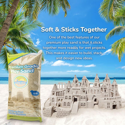 Classic Sand and Play Sand for Sandbox, Table, Therapy, and Outdoor Use, 40 lb. Bag, Natural
