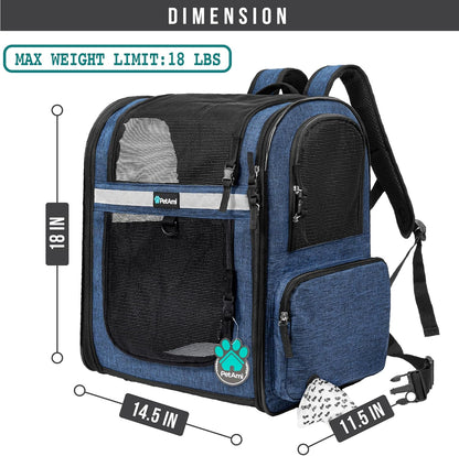 PetAmi Dog Backpack Carrier for Small Large Cat, Pet, Puppies, Ventilated Pet Hiking Backpack