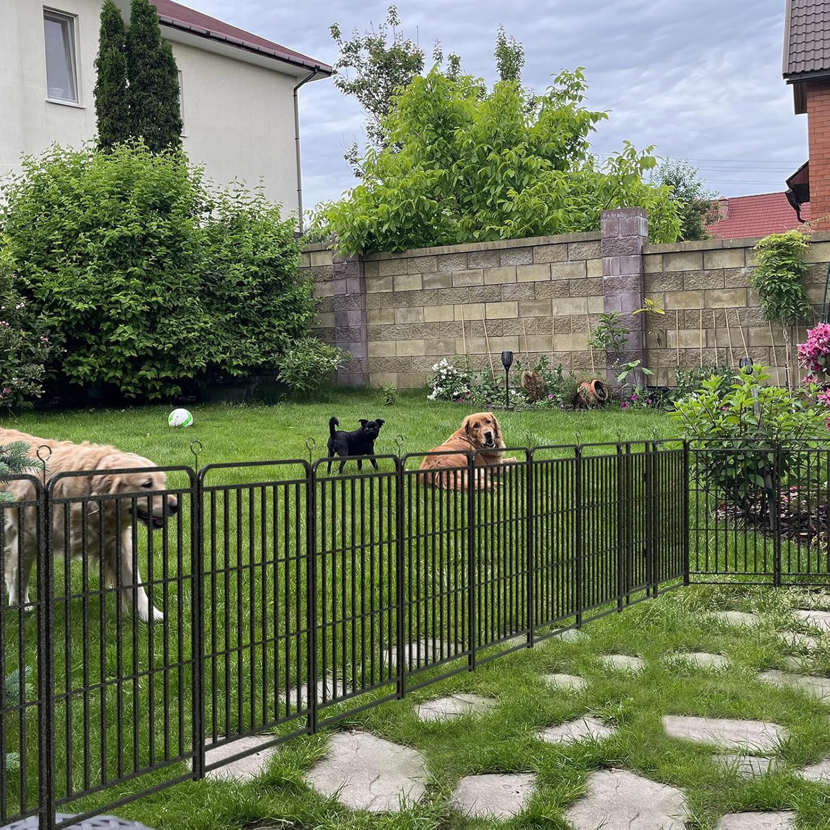 Dog Playpen Outdoor 24 Panels Heavy Duty Dog Fence 47" Height with Thick Pipe Anti-Rust with Doors