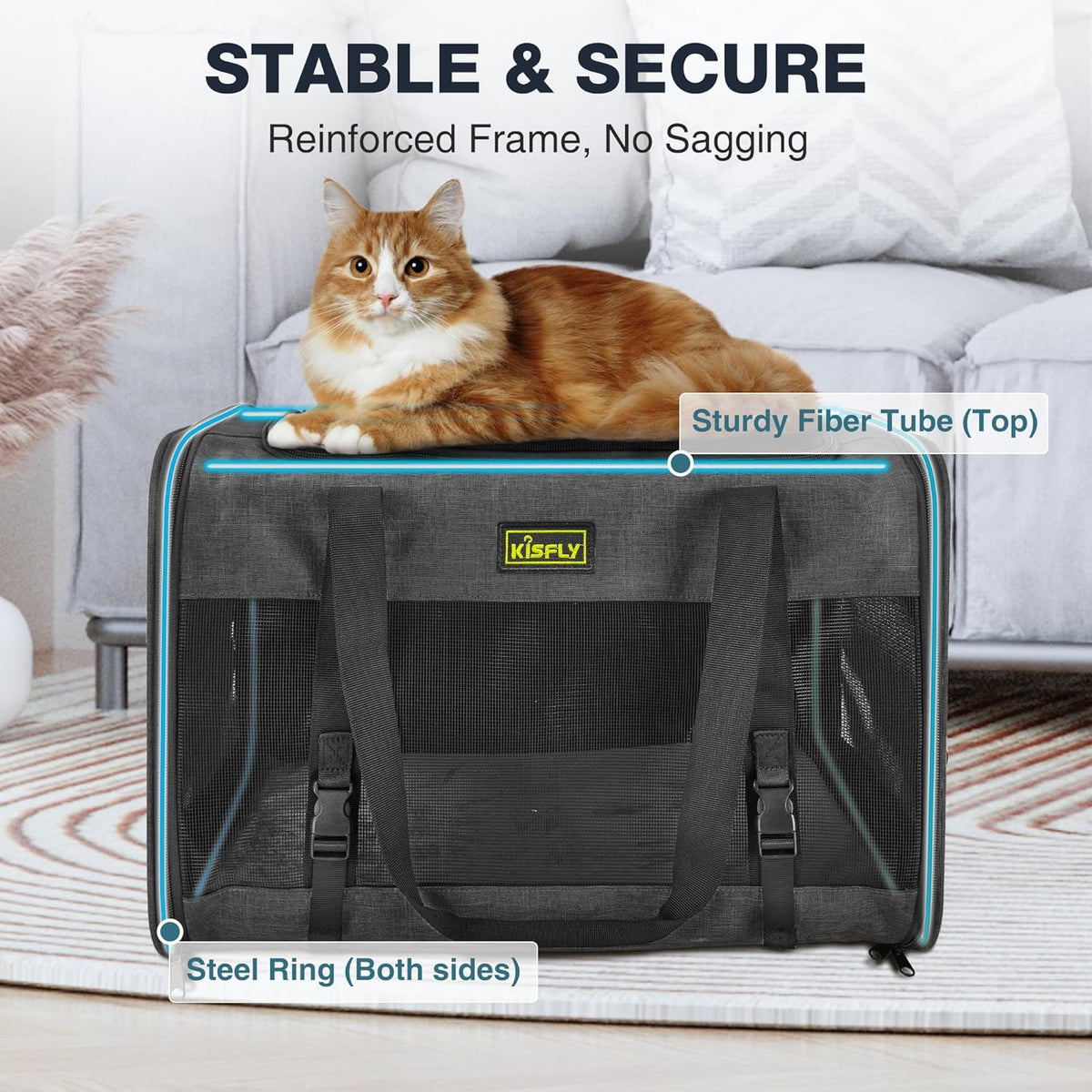 Small Dog Carrier for Puppies, Rabbits, Cat Carrier Soft, Foldable Travel Bag, Fits Pets up to