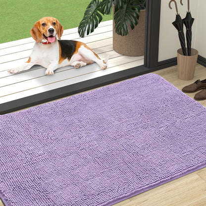 OLANLY Dog Door Mat for Muddy Paws 47x32, Absorbs Moisture and Dirt, Absorbent Non-Slip Washable