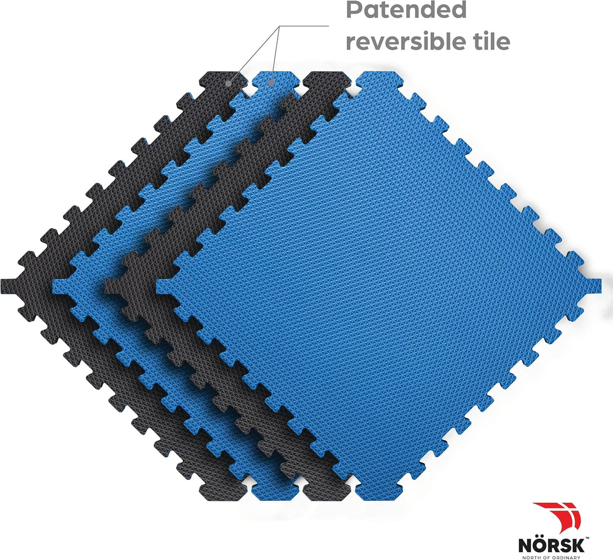 Norsk Reversible Exercise Mats 3/4" Thick EVA Interlocking Foam Tiles - Perfect for Home Gym